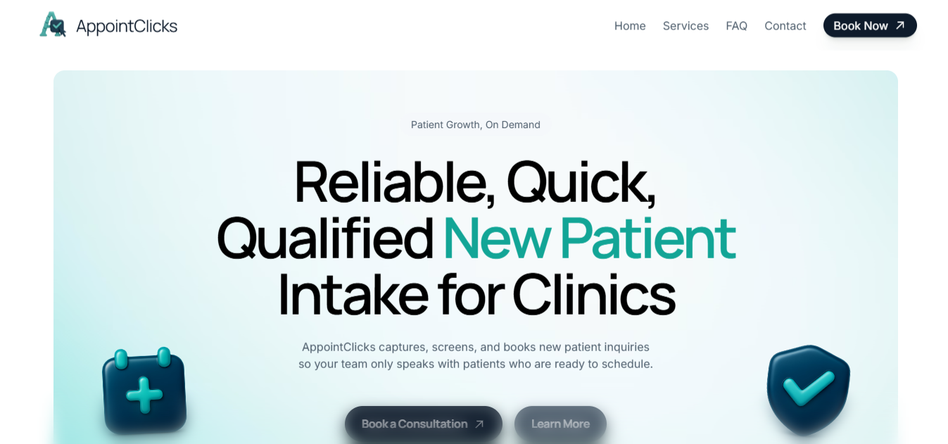 AppointClicks website homepage